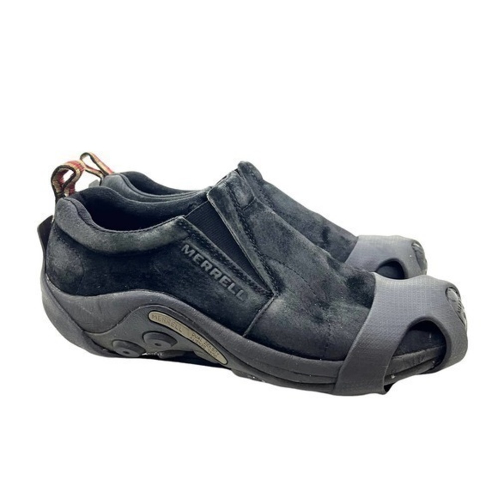 Merrell Womens 10 Jungle Moc Slip On Hiking Shoes Black Suede Low Top 60826